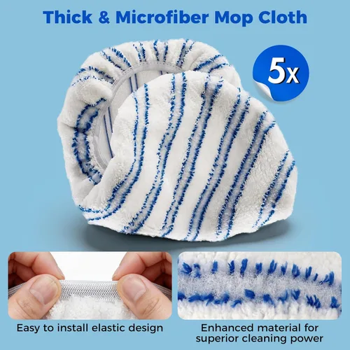 Miniatura 4 de Masthome Trapeador de microfibra extra grande para limpieza de pisos, trapeador plano de 16 pulgadas con 5 almohadillas para uso húmedo y seco, mopa
