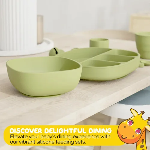Miniatura 5 de Set de alimentación para bebés y bebés en silicona de grado alimenticio (juego de 10 piezas)