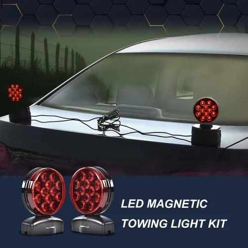 Miniatura 2 de PIT66 Kit de luces LED de remolque magnético de 12 V, luces de circulación de freno de giro para remolque, RV, barco, camión, automóvil, bicicleta