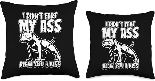 Miniatura 3 de American Bully Gifts & Accessories American Bully Dog Pet I Didnt Fart My Butt Blew You A Kiss - Almohada de 16 x 16 pulgadas, multicolor