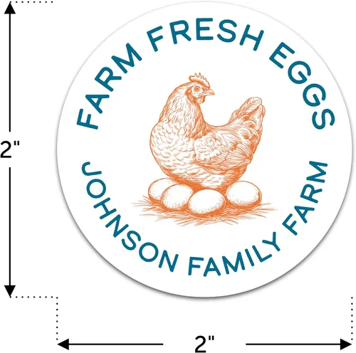Miniatura 2 de Etiquetas personalizadas para cartones de huevos - Adhesivos personalizados para cartones de huevos frescos de granja - Fabricado en EE. UU. Nido