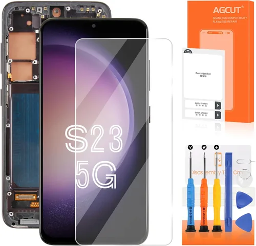 TFT para Samsung Galaxy S23 reemplazo de pantalla para Samsung S23 pantalla LCD SM-S911B SM-S911U LCD táctil digitalizador Asamblea negro con marco