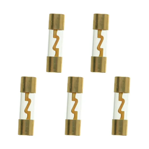 Fusible AGU de 100 A chapado en oro, audio de coche de vidrio para automóvil, audio marino, amplificador estéreo, protección de energía (paquete de