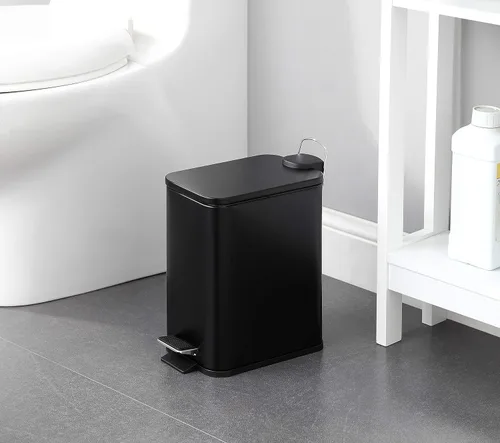 Miniatura 2 de SunnyPoint Cubo de basura pequeño de 5 litros (1.32 galones) con cubos interiores de plástico; baño rectangular, oficina, cocina y dormitorio, paso