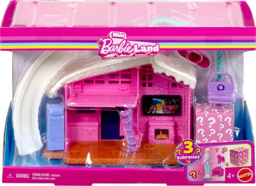 Miniatura 5 de Sets de casas de muñecas Barbie Mini Land, mini casa de los sueños con muñeca sorpresa de 3.8 cm, muebles y accesorios, además con ascensor