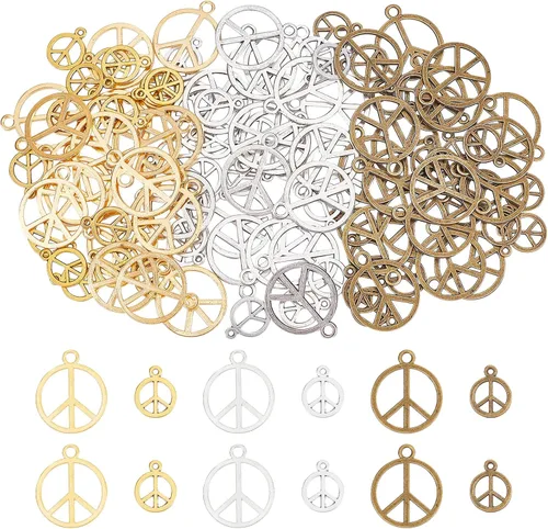 SUPERFINDINGS Colgantes de estilo tibetano con diseño de estrella de sol y luna, colgantes de metal de plata tibetana suave para manualidades y