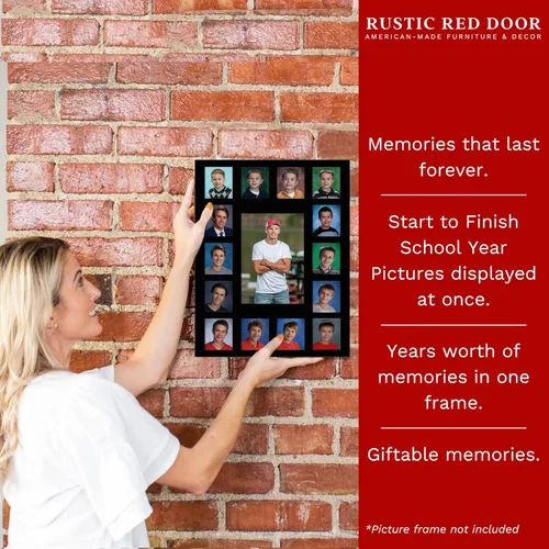 Miniatura 3 de Rustic Red Door Co. Tapete de Fotos Clase de 2023 (11" x 14") Tapete de Marcos de Fotos Collage para Fotos Escolares - Sin Marco Tapete de Fotos
