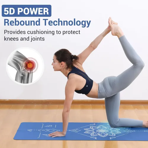 Miniatura 6 de Avoalre Esterilla de yoga plegable – Tapete de ejercicio antideslizante texturizado – Tapete de yoga ligero de viaje con bolsa de transporte