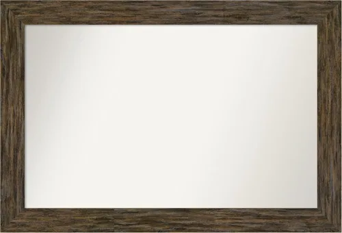 Miniatura 94 de Amanti Art Espejo personalizado, espejo de baño marrón Fencepost, espejo de pared o espejo de tocador de baño sobre el fregadero (27 x 27 pulgadas)