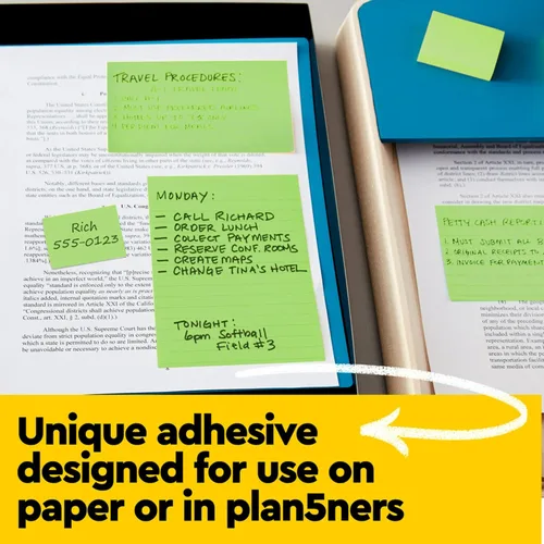 Miniatura 7 de Notas Post-it, 3 x 5 pulgadas, 5 blocs de notas adhesivas forradas, 100 hojas por bloc, colección de fantasía floral, suministros de regreso a