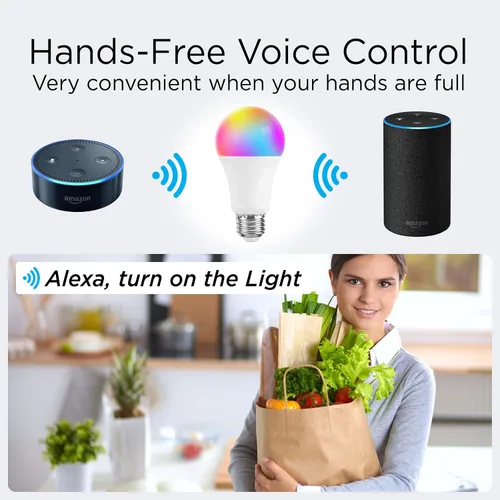 Miniatura 5 de JONATHAN Y BLB2000A-SET2 Bombilla inteligente A19 regulable, LED que cambia de color regulable, Alexa, compatible con Google Home Assistant,