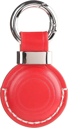 Miniatura 11 de Llavero de cuero genuino compatible con Airtag, soporte seguro para llavero de AirTag, accesorios para llavero AirTag - Marrón V2.0