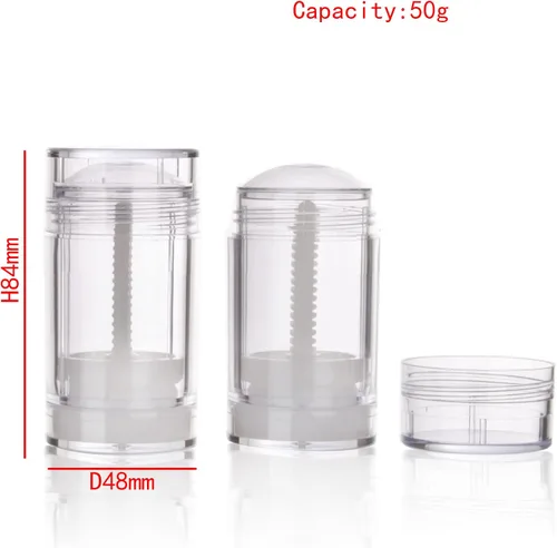 Miniatura 3 de COSIDEA 4 recipientes de desodorante vacíos redondos negros de 1.67 onzas / 1.67 onzas de llenado inferior tubos grandes para cera para el cabello