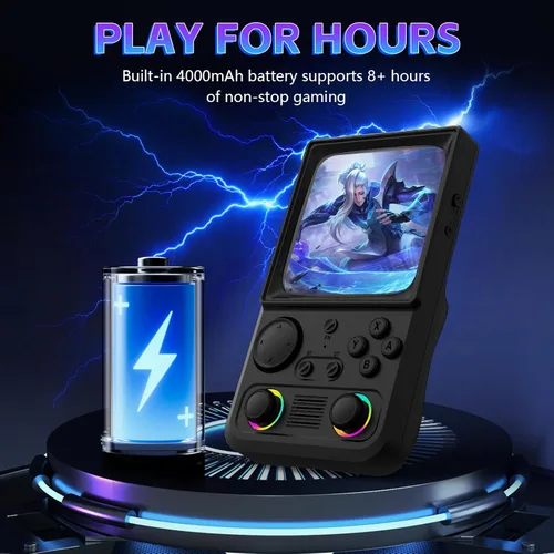 Miniatura 6 de R36TMAX - Consola de juegos de mano retro, consola de juegos retro con pantalla IPS HD de 4.0 pulgadas, consola de juegos de mano con más de 18000
