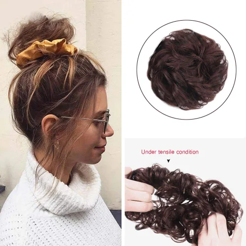 Miniatura 5 de 73 piezas de herramientas para trenzar el cabello con moño de peluca de cabello marrón, herramientas de peinado para el cabello, accesorios