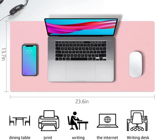 Miniatura 3 de Aothia Alfombrilla de escritorio de piel sintética de doble cara, antideslizante, grande, para mouse y escritorio para oficina, hogar, impermeable