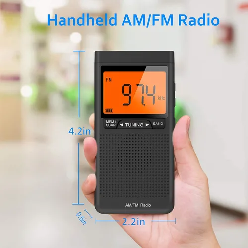 Miniatura 8 de Radio portátil AM FM con batería con la mejor recepción, conector para auriculares, mejor calidad de sonido
