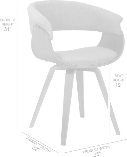 Miniatura 2 de Armen Living Silla de verano moderna de mediados de siglo en tela azul con acabado de madera de nogal - Juego de 2