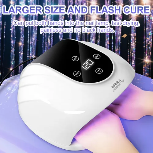 Miniatura 2 de NXJ INFILILA Luz UV de uñas de gel de 268 W, luz UV más rápida para uñas de gel, secador profesional de uñas de curado con flash con 66 cuentas
