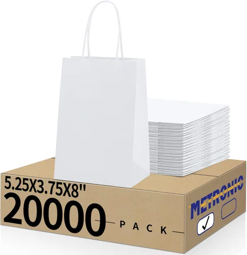 Miniatura 28 de Metronic - Bolsas de regalo de papel kraft con asas de 16 x 6 x 12 pulgadas, paquete de 6000 Para Navidad, recuerdos de fiesta de cumpleaños