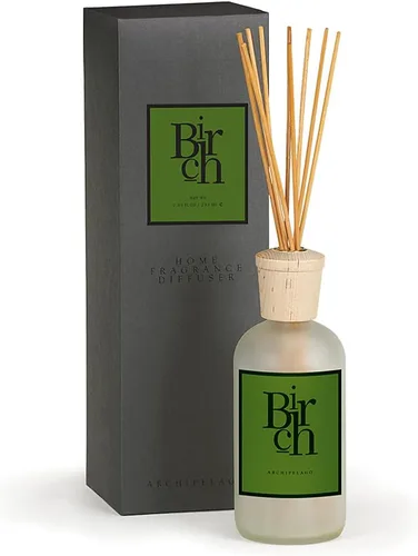Archipelago Botanicals Difusor de caña de abedul | Incluye aceite de fragancia, tapa de madera decorativa y 10 varillas difusoras | Perfecto para el