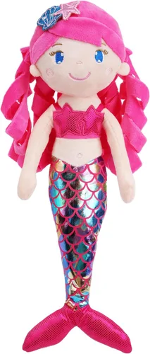 Miniatura 7 de June Garden 16.5" Sirena brillante Aurelia - Muñeca de felpa suave y brillante para regalo para niñas pequeñas