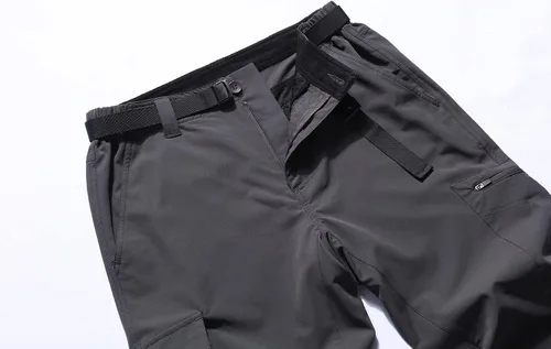 Miniatura 3 de MOERDENG Pantalones de senderismo ligeros para hombre con cinturón, impermeables, de secado rápido, pantalones tácticos elásticos