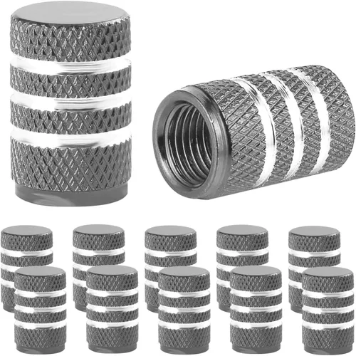 Miniatura 7 de SenseYo 10 tapas de vástago de válvula de neumático con anillo de sellado, aluminio anodizado a prueba de fugas, tapa de aire universal para autos