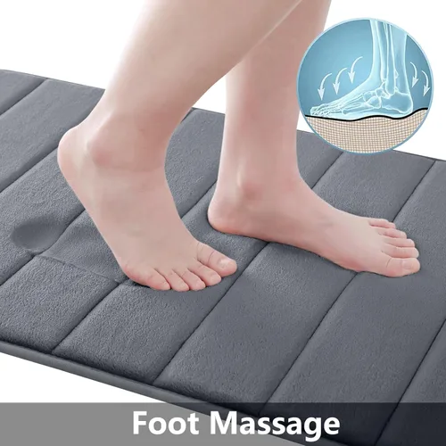 Miniatura 2 de Buganda Tapete de baño de espuma viscoelástica, 47 x 17 pulgadas, ultra suave y antideslizante, absorbente de agua y lavable a máquina, tapete