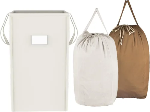 Miniatura 7 de MCleanPin Cesta de lavandería plegable de 225 litros con bolsas de lavandería, cesta de ropa sucia, cesta de lavandería con asas, cesta plegable