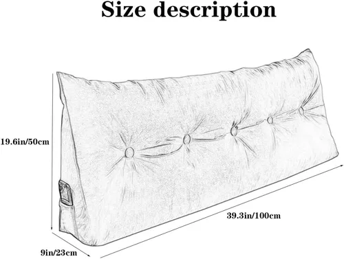 Miniatura 7 de Almohada de lectura suave para reposo en cama, cojín grande para cabecero, respaldo triangular, almohada de cuña para cuello y soporte lumbar