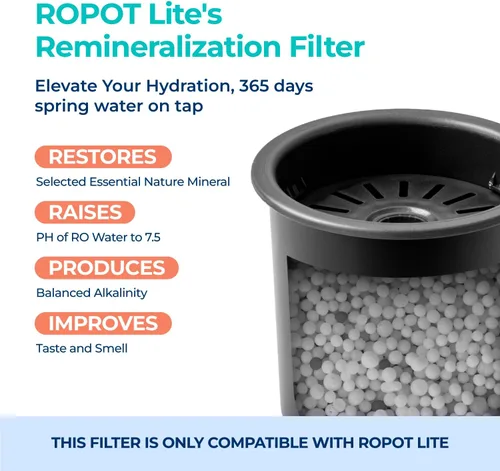 Miniatura 3 de Bluevua Filtros de remineralización de doble paquete, juego de un año para RO100ROPOT-LITE, alcalinos para filtro de ósmosis inversa, remineralizar