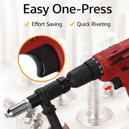 Miniatura 3 de Kit adaptador profesional de pistola de remache eléctrica, adaptador de pistola remachadora eléctrica inalámbrica con mango de plástico extraíble, 4