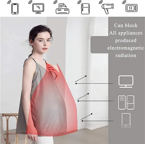 Miniatura 3 de Vestido de maternidad antirradiación para mujeres embarazadas - 5G y chaleco de fibra plateada con protección EMF para embarazo y lactancia