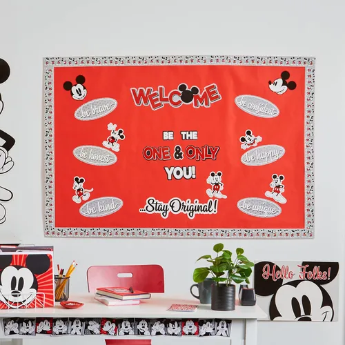 Miniatura 4 de Eureka Disney Retro Mickey Mouse Poses - Moldura decorativa para aula y tablón de anuncios para profesores, 2.25 pulgadas de ancho, 12 tiras para 37