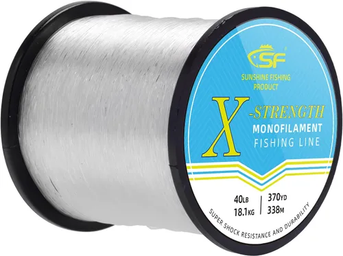 Miniatura 23 de SF - Línea de pesca monofilamento premium, carrete X-Strong de nailon mono material, línea líder para agua salada y agua dulce, Verde de alta