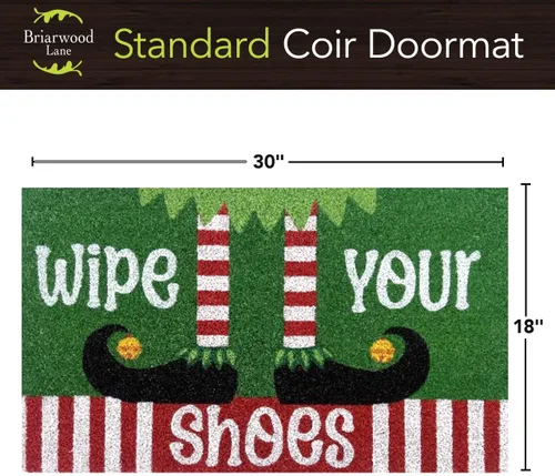 Miniatura 3 de Briarwood Lane Wipe Your Elf Shoes Coir Felpudo 18 x 30