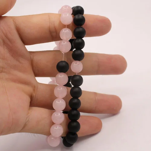 Miniatura 5 de KSQS - Pulseras para pareja de larga distancia (con cuentas de 516 de pulgada) para Navidad, cumpleaños, San Valentín