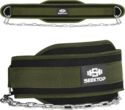 Miniatura 11 de Seektop Dip Belt With Chain for Weightlifting - Neoprene Waist Belt for GYM Workout, Pull Ups, Crossfit, Weight Lifting, Squat, Training, Fitness
