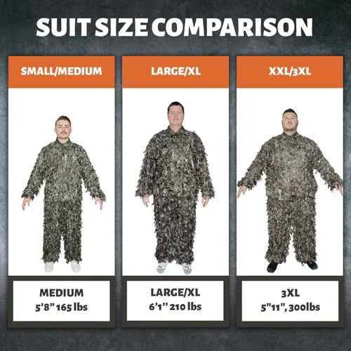 Miniatura 6 de QuikCamo Mossy Oak 3D Leafy Camo Ghillie Suit - Breathable Quiet Mesh, Snaps and Zippered Pockets for Turkey Hunting