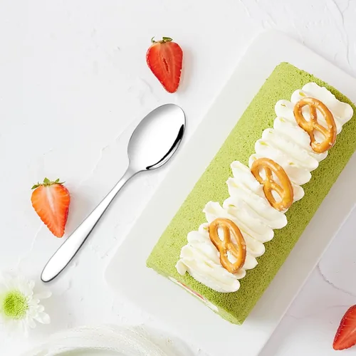 Miniatura 4 de Ramddy Cuchara de postre de acero inoxidable, 7.25 pulgadas, juego de 12 cucharas pequeñas