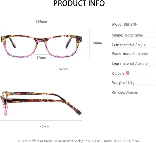 Miniatura 6 de OCCI CHIARI Lentes de lectura con bloqueo de luz azul 3.00 para mujer, lentes de lectura para computadora 3.0 con bisagra de resorte