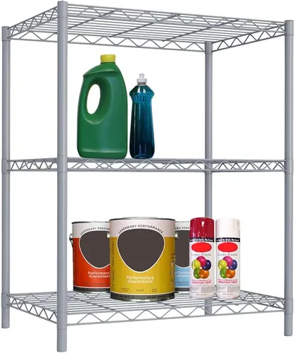 Miniatura 5 de Home Basics Unidad de almacenamiento de estantería de alambre (3 niveles, gris)