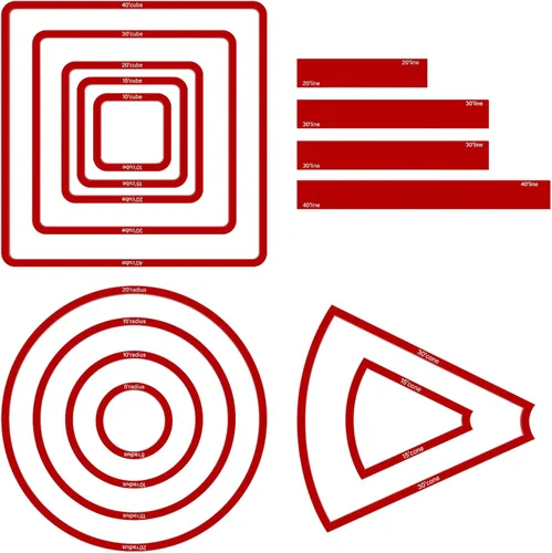 Miniatura 8 de Sintuff Juego de 15 marcadores de hechizos AOE para daños y efectos de hechizos de acrílico translúcido, incluye 5 cubos, 4 círculos, 2 conos, 4