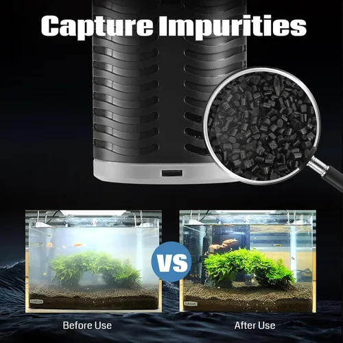 Miniatura 6 de XpertMatic - Filtro de acuario de 45 W, filtro sumergible para tanque de peces bomba de agua para tanques de peces de hasta 220 galones, filtro