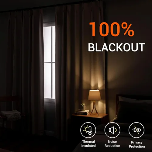 Miniatura 3 de MYSKY HOME Dusty Blue Full Black Out Pinch Pleated Curtains 63 inches Long for Bedroom Linen Textured with Blackout Liners Blue Gray Thermal