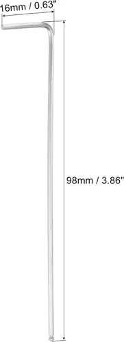 Miniatura 2 de uxcell Llave de llave hexagonal de extremo de bola de 0.059 in, herramienta de reparación CR-V en forma de L de brazo largo Tono plateado