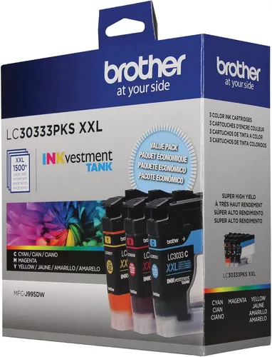 Miniatura 3 de Brother Genuine LC30333PKS, paquete de 3 cartuchos de tinta de tanque INKvestment de color de súper alto rendimiento; incluye 1 cartucho de cada uno