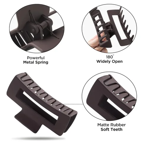 Miniatura 3 de Sunolga 8 pinzas para cabello para mujer, pinzas de garra con forma de flor para cabello grueso, accesorios para cabello antideslizantes