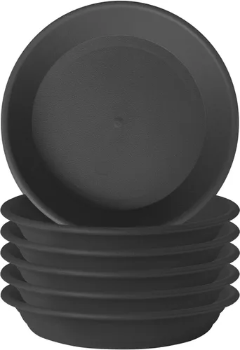 6 platillos de plástico para plantas de 5 pulgadas, tamaño individual, grueso y fuerte de 6, 8, 10, 12 pulgadas, bandeja de recogedor de agua para